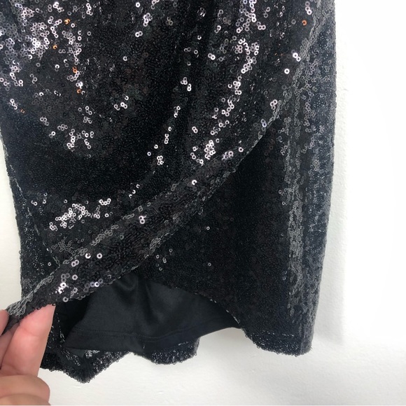 Lulus Bubbly Black Sequin Bodycon Mini Dress Small - Picture 7 of 12